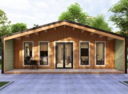 Barn Style 4 BED A Log Cabin Exterior Thermowood -Mycabin.ie
