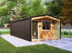 Barn Style 1 BED D Log Cabin Exterior Thermo wood -Mycabin.ie