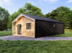 Barn Style 2 Bed D Log Cabin Exterior -Mycabin.ie Ireland