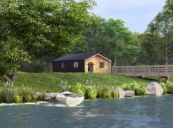 Barn Style 2 Bed D Log Cabin Exterior -Mycabin.ie