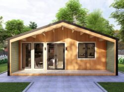 Barn Style 3 BED A Log Cabin Exterior Thermowood -Mycabin Ireland