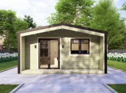 Barn Style 1 Bed A2 Log Exterior | MyCabin.ie Dublin