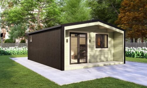 Barn Style One Bed A2 Log Exterior Barn Style 1 Bed A2 Log Exterior | MyCabin.ie Ireland