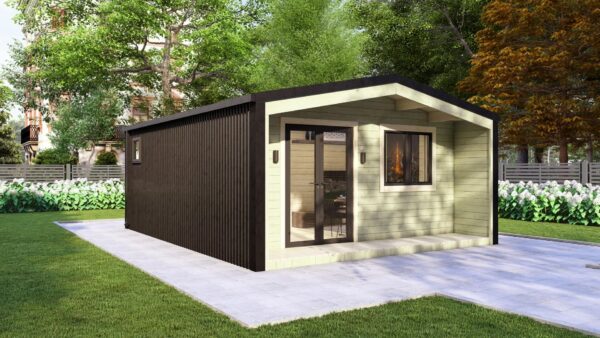 Barn Style 1 Bed A2 Log Exterior | MyCabin.ie Ireland
