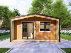 Barn Style 1 BED A2 Log Cabin Exterior Thermowood -Mycabin.ie