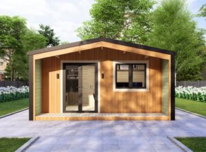 Barn Style 1 BED A2 Log Cabin Exterior Thermowood -Mycabin.ie