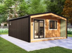 Barn Style 1 BED A2 Log Cabin Exterior Thermowood -Mycabin.ie
