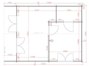 One Bed A2 Barn Style Log Cabin Floor Plan