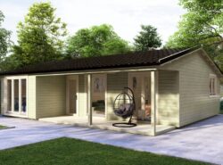 Residential 3 Bed L Log Cabin Exterior -Mycabin.ie