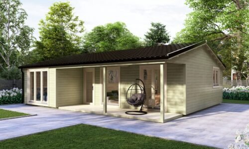 Residential 3 Bed L Log Cabin External Residential 3 Bed L Log Cabin Exterior -Mycabin.ie