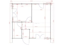One Bed B2 Log Cabin Floor Plan