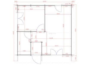 One Bed B2 Log Cabin Floor Plan