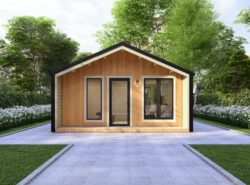 Barn Style 3 BED C Log Cabins Exterior Thermowood - Mycabin.ie Ireland