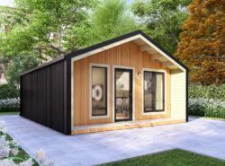 Barn Style 1 BED E Log Cabins Exterior Thermowood - Mycabin.ie Ireland