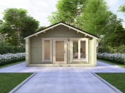 One Bed E Log Cabin Exterior - Mycabin.ie