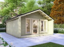 One Bed E Log Cabin Exterior - Mycabin.ie