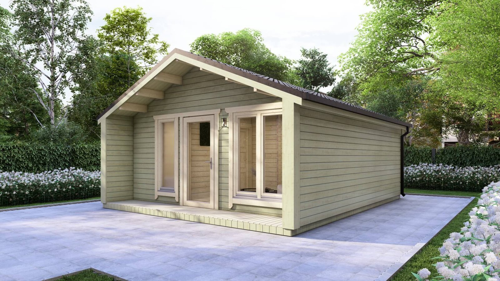 One Bed E Log Cabin Exterior One Bed E Log Cabin Exterior - Mycabin.ie
