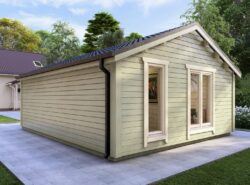 One Bed E Log Cabin Exterior - Mycabin.ie