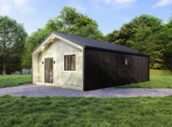Barn Style 2 Bed D Log Cabin Exterior -Mycabin.ie