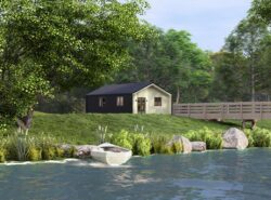 Barn Style 2 Bed D Log Cabin Exterior -Mycabin.ie