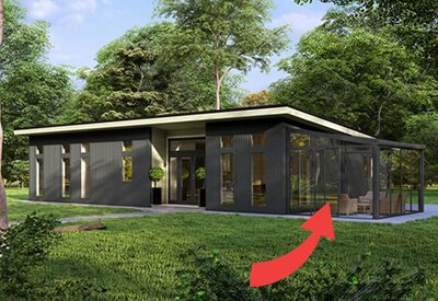 Glass veranda option -MyCabin.ie