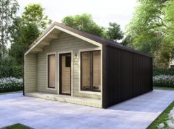 Barn Style One Bed E Log Cabins Exterior - Mycabin.ie Ireland