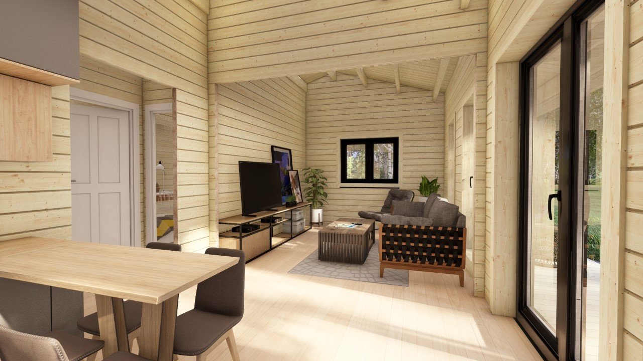 Barn Style Two Bed E Log Cabin Interior Barn Style 2 Bed E Log Cabin -Mycabin.ie