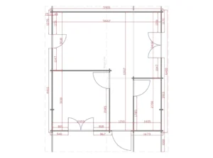 ONE BED B Log Cabin Floor Plan -Mycabin.ie