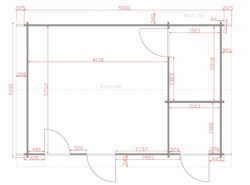 Longford Studio 5.9m x 4m Garden Cabin Floor Plan