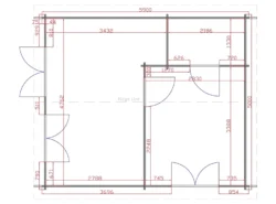 ONE BED A2 Log Cabin Floor Plan -Mycabin.ie