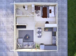 One Bed B2 Log Cabin Interior - Mycabin.ie