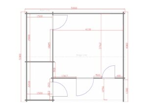 Barn Style Armagh A2 Log Cabin Floor Plan- Mycabin.ie