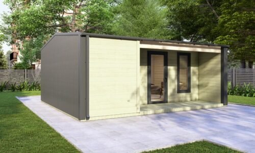 Barn Style Armagh A2 Log Cabin -Exterior Barn Style Armagh A2 Log Cabin- Mycabin.ie