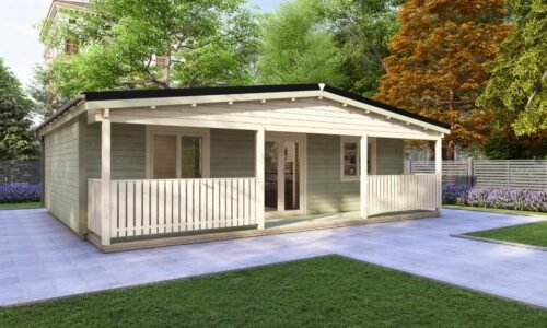 Two Bed C Log Home -Exterior Two Bed C Log Cabin 9.0m x 7.4m -Mycabin.ie Ireland