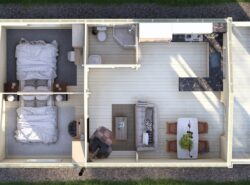 Two Bed A Residential Log Cabin Interior