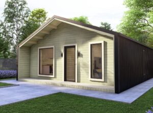 Barn Style 2 Bed Log Cabin Exterior -MyCabin.ie