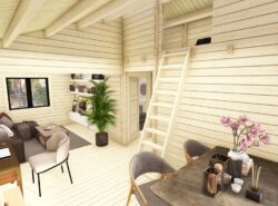 Barn Style 2 Bed Log Cabin Interior -MyCabin.ie