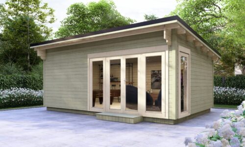 Dingle Garden Log Cabin Exterior