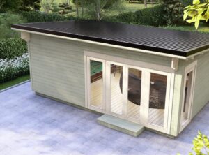 Dingle Garden Log Cabin Exterior