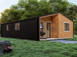 Barn Style 3 Bed B Thermowood Log Cabin Exterior Steel Cladding for sale Mycabin.ie