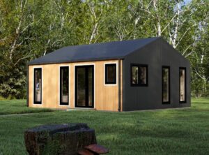 Residential Barn Style Two Bedroom F Log Cabin -Mycabin.ie with Thermowood