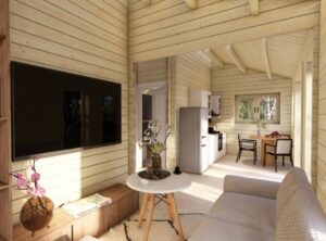 Residential 2 Bedroom F Log Cabin Floor Plan -Mycabin.ie
