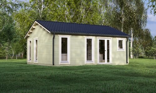 TWO BED 40 CL_white_Photo - 1 Residential Two Bedroom F Log Cabin -Mycabin.ie