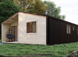 Barn Style 3 Bed B Log Cabin Exterior Steel Cladding