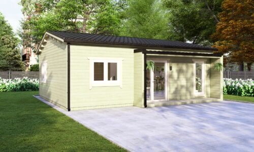 Residential 2 Bed H Log Cabin Exterior Residential Barn Style Two Bedroom H Log Cabin -Mycabin.ie