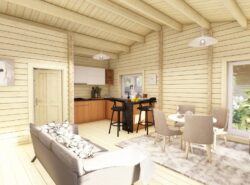 Residential Barn Style Two Bedroom H Log Cabin -Mycabin.ie