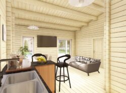 Residential Barn Style Two Bedroom H Log Cabin -Mycabin.ie