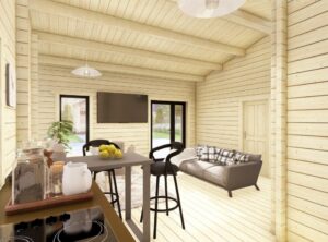 Residential Barn Style Two Bedroom H Log Cabin -Mycabin.ie