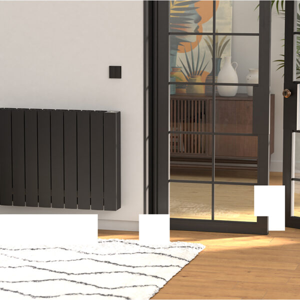 Rointe Belize - BRIB1200RAD3 Wi-Fi Electric Radiator, Black, 1200W, 8 Elements -Mycabin.ie