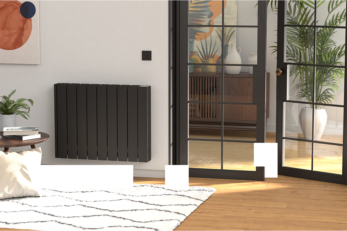 Rointe Belize - BRIB1200RAD3 Wi-Fi Electric Radiator, Black, 1200W, 8 Elements Rointe Belize - BRIB1200RAD3 Wi-Fi Electric Radiator, Black, 1200W, 8 Elements -Mycabin.ie